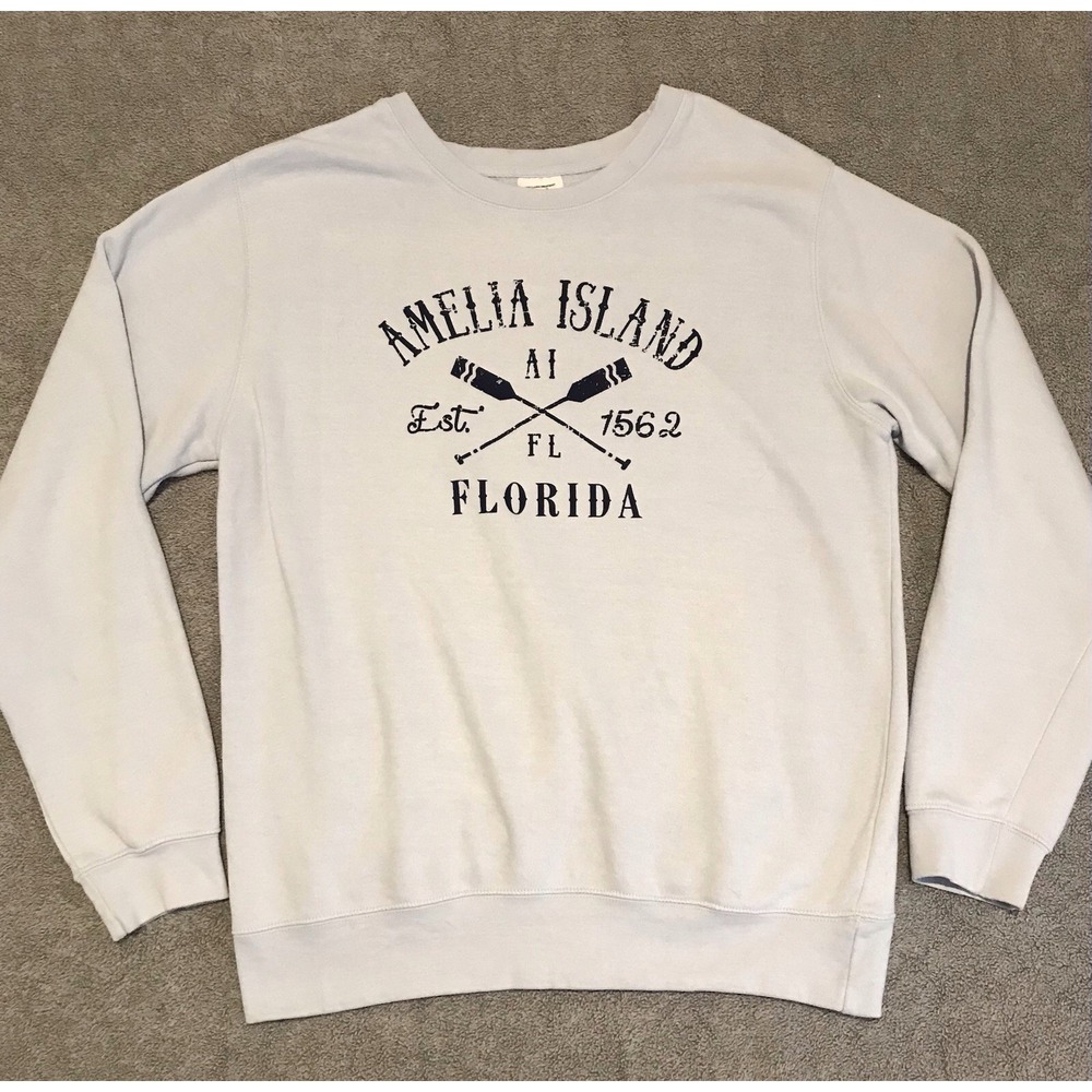 Pacific & Co Light Blue Sweatshirt Womens‎ Size XL Amelia Island Florida X-Large